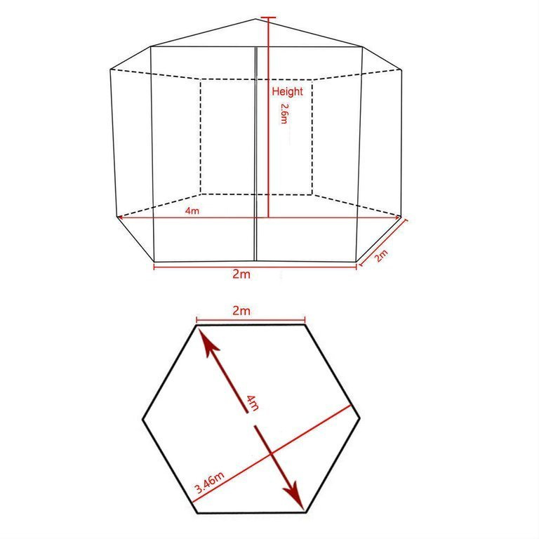 Pawilon PE 2x2x2 z moskitierą ZIELONY